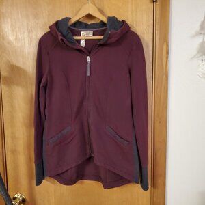 Halcyon Zip Up Hoodie Jacket Womens Medium Maroon/Gray EUC